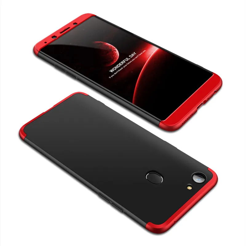 For OPPO A73/F5/F5 Youth/A75 Taiwan Slim 3 in 1 Hybrid Hard Case Full Body 360 Degree Protection Back Cover Gold