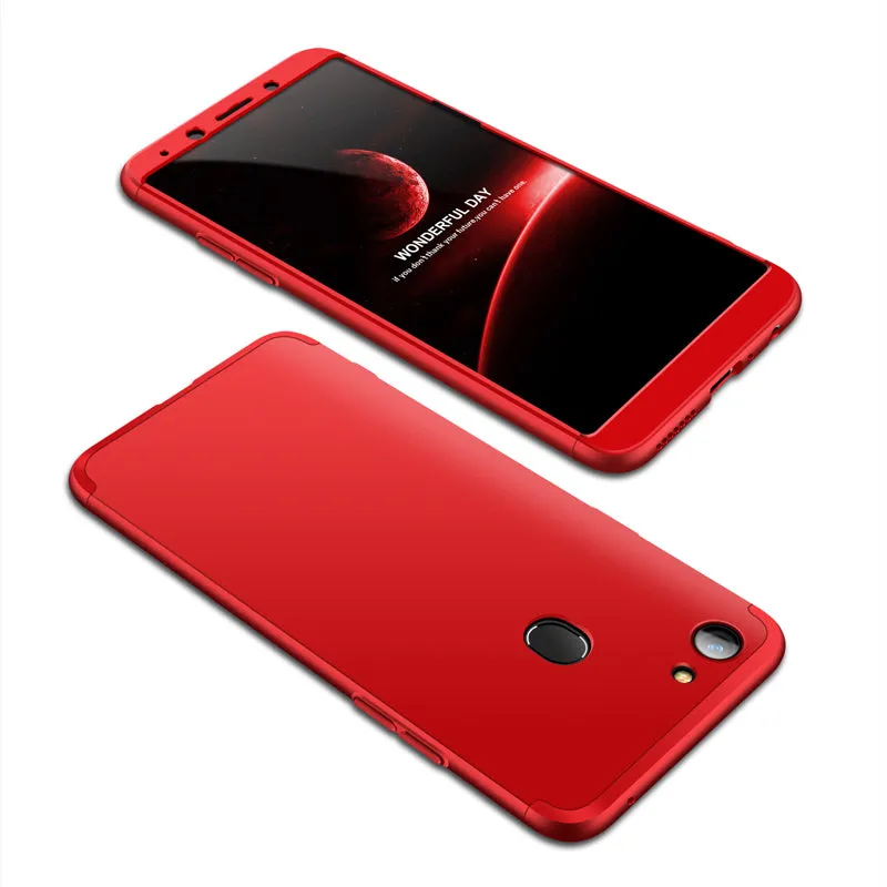 For OPPO A73/F5/F5 Youth/A75 Taiwan Slim 3 in 1 Hybrid Hard Case Full Body 360 Degree Protection Back Cover Gold