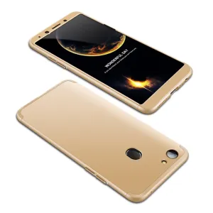 For OPPO A73/F5/F5 Youth/A75 Taiwan Slim 3 in 1 Hybrid Hard Case Full Body 360 Degree Protection Back Cover Gold