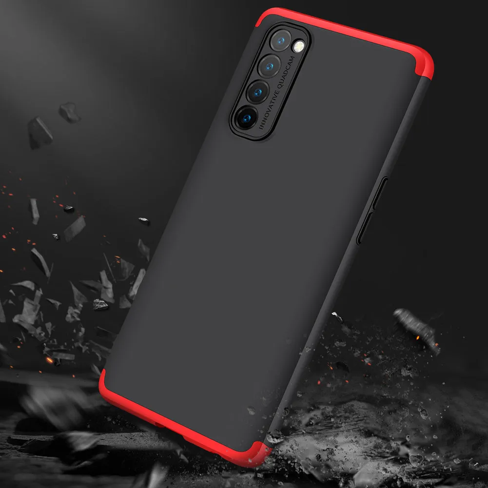 For OPPO Reno 4 /Reno 4 Pro International Edition Mobile Phone Cover 360 Degree Full Protection Phone Case Red black red
