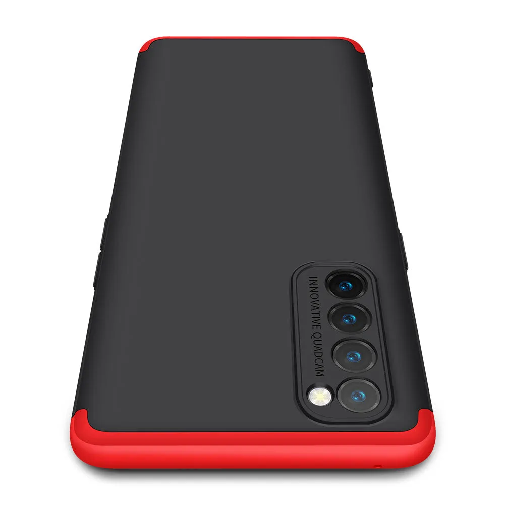 For OPPO Reno 4 /Reno 4 Pro International Edition Mobile Phone Cover 360 Degree Full Protection Phone Case Red black red