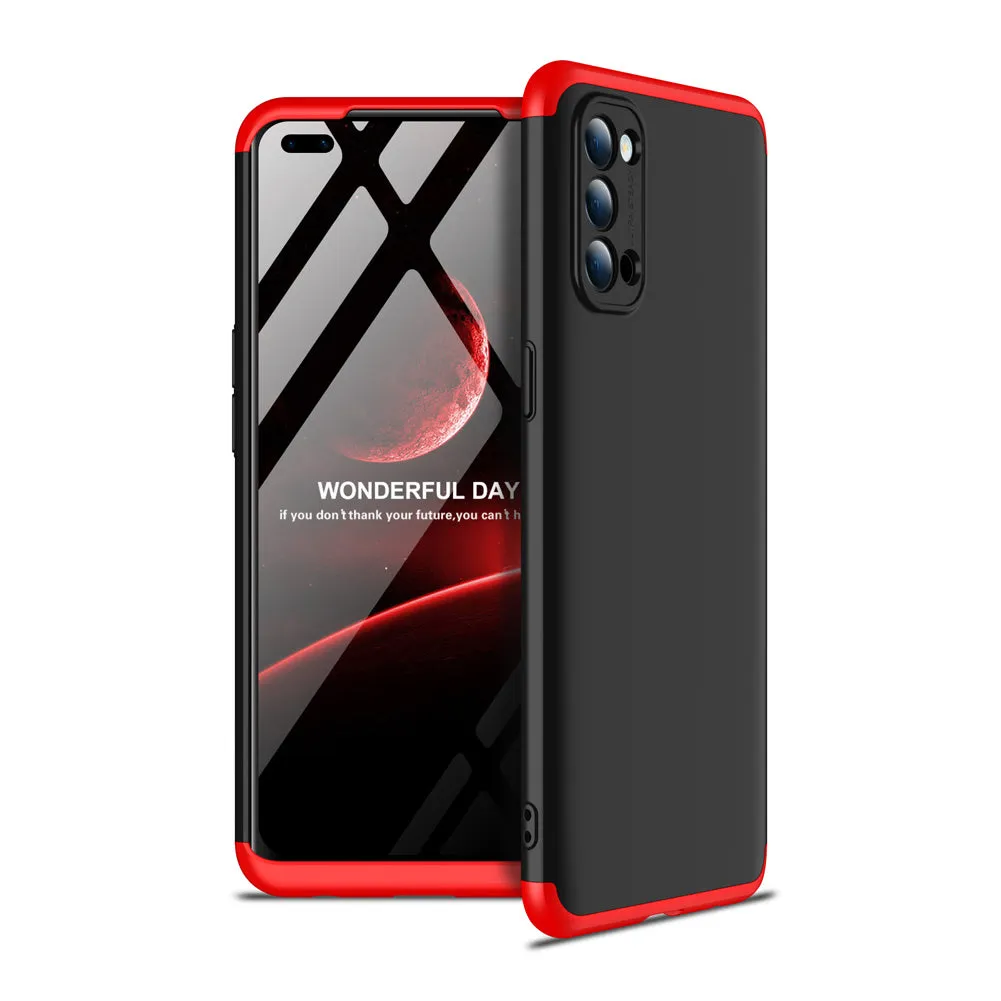 For OPPO Reno 4 /Reno 4 Pro International Edition Mobile Phone Cover 360 Degree Full Protection Phone Case Red black red