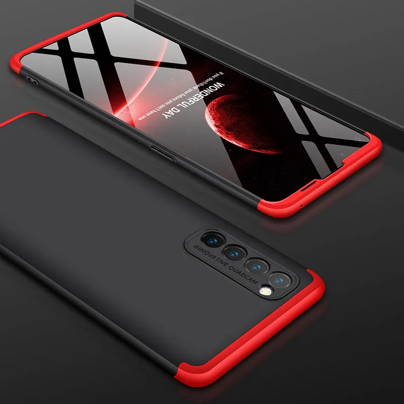 For OPPO Reno 4 /Reno 4 Pro International Edition Mobile Phone Cover 360 Degree Full Protection Phone Case Red black red