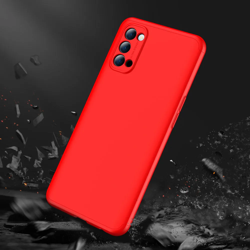 For OPPO Reno 4 /Reno 4 Pro International Edition Mobile Phone Cover 360 Degree Full Protection Phone Case red