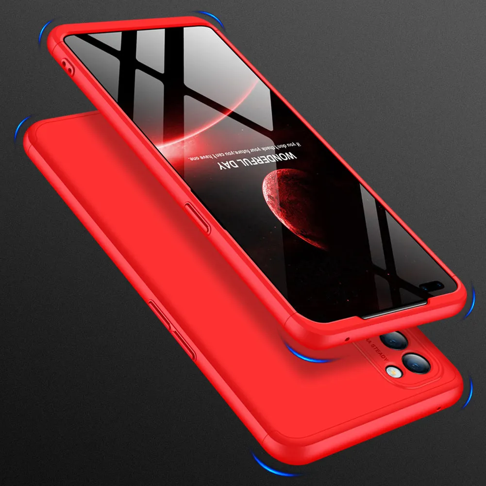 For OPPO Reno 4 /Reno 4 Pro International Edition Mobile Phone Cover 360 Degree Full Protection Phone Case red