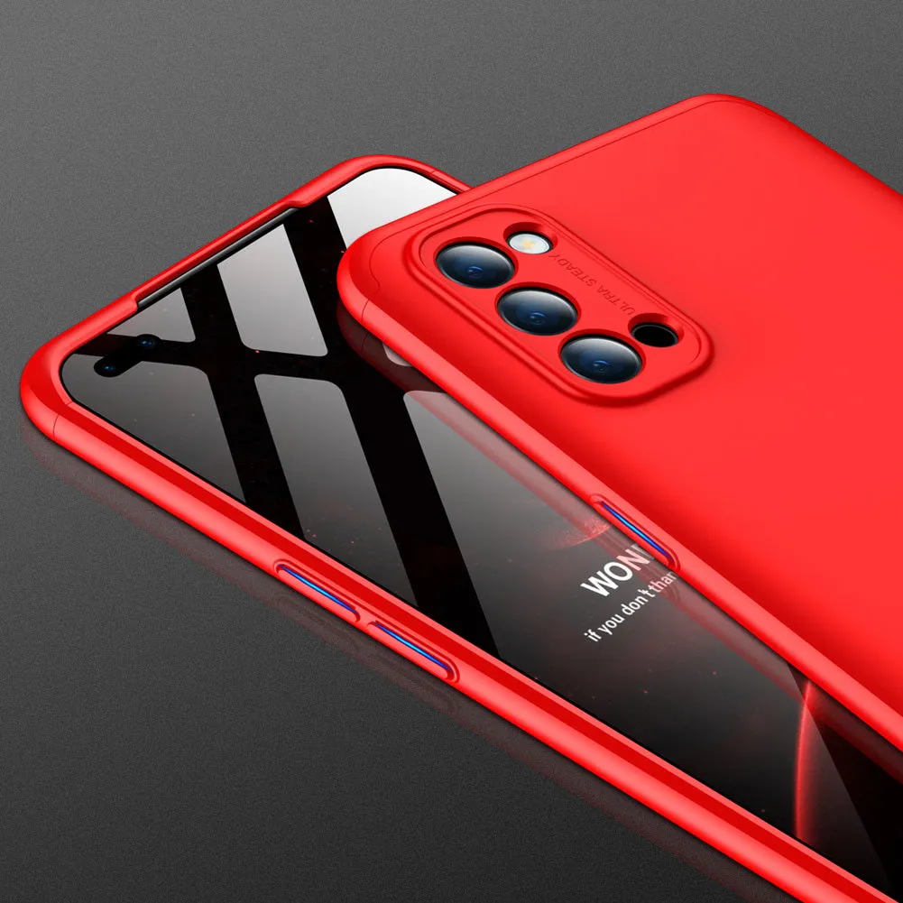 For OPPO Reno 4 /Reno 4 Pro International Edition Mobile Phone Cover 360 Degree Full Protection Phone Case red