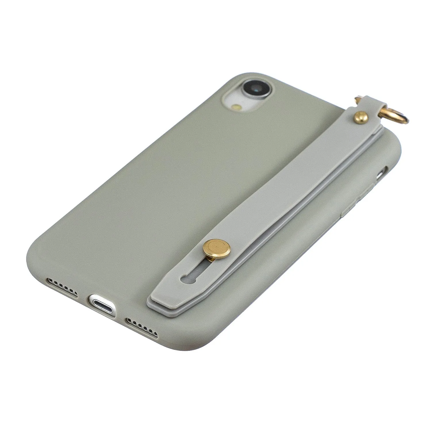 For Redmi 6A Simple Solid Color Chic Wrist Rope Bracket Matte TPU Anti-scratch Non-slip Protective Cover Back Case 12 gray
