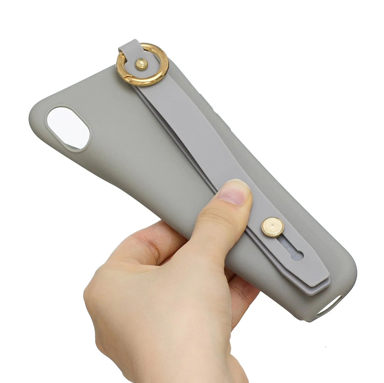 For Redmi 6A Simple Solid Color Chic Wrist Rope Bracket Matte TPU Anti-scratch Non-slip Protective Cover Back Case 12 gray