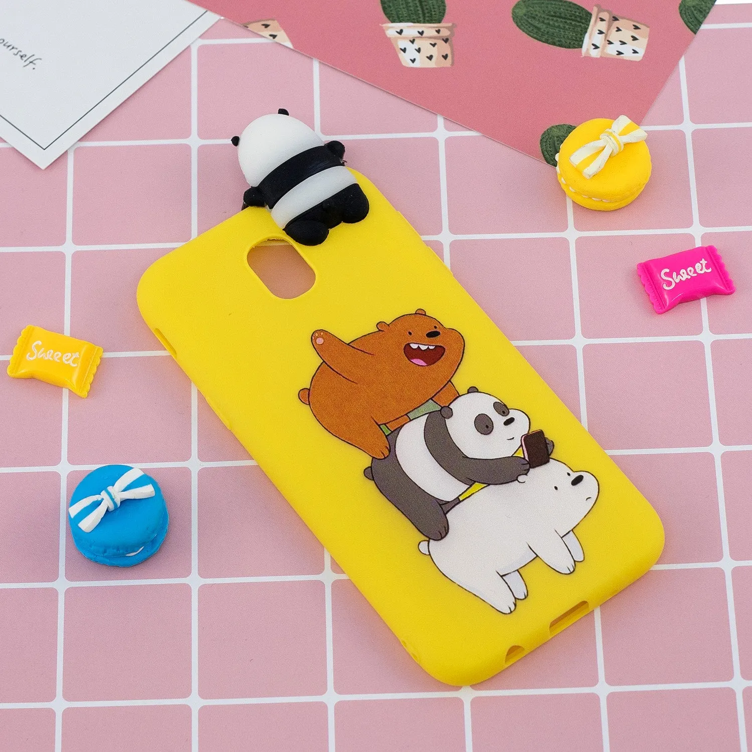 For Redmi 8A 3D Cartoon Painting Back Cover Soft TPU Mobile Phone Case Shell Striped bear