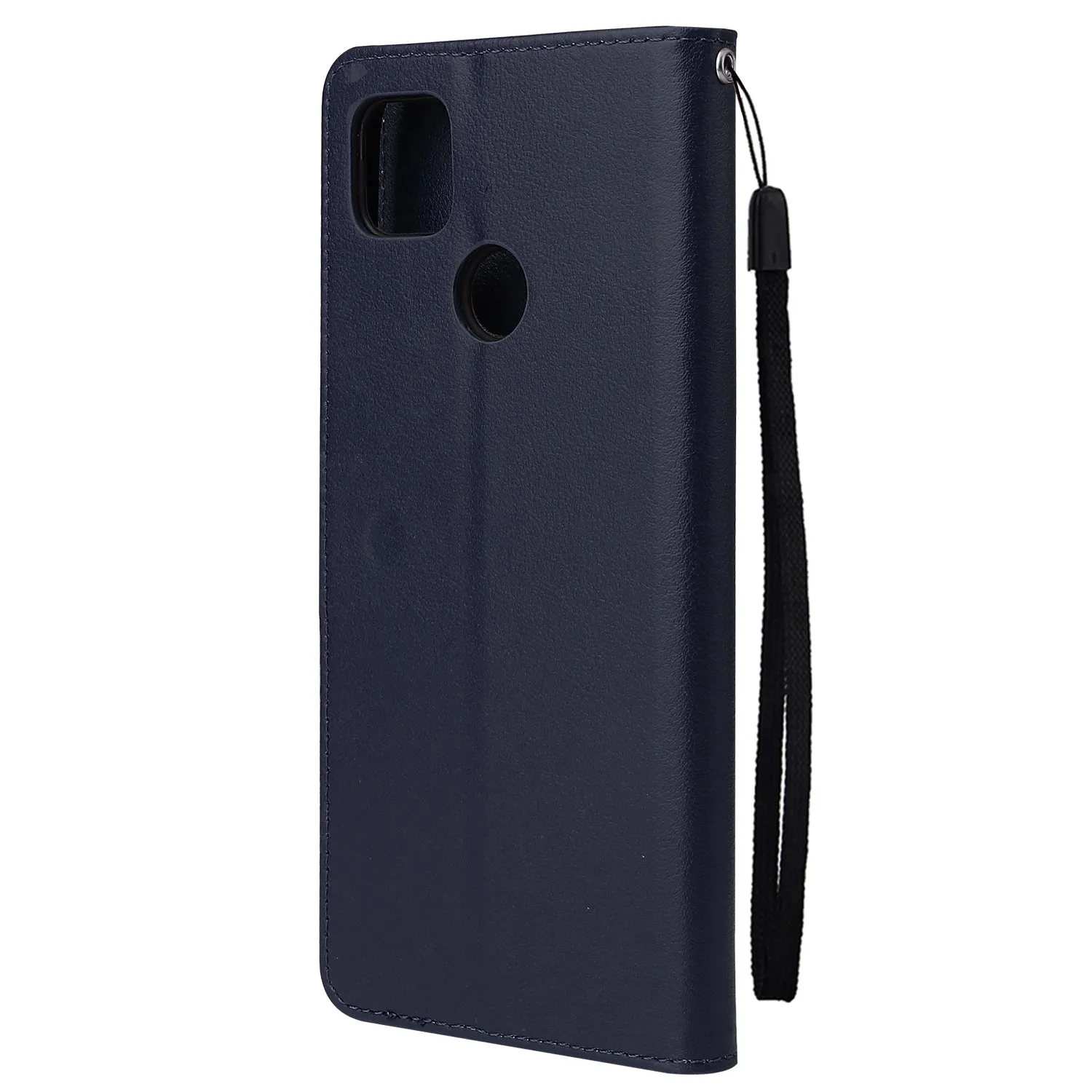 For Redmi 9A/Redmi 9C PU Leather Mobile Phone Cover with 3 Cards Slots Phone Frame blue