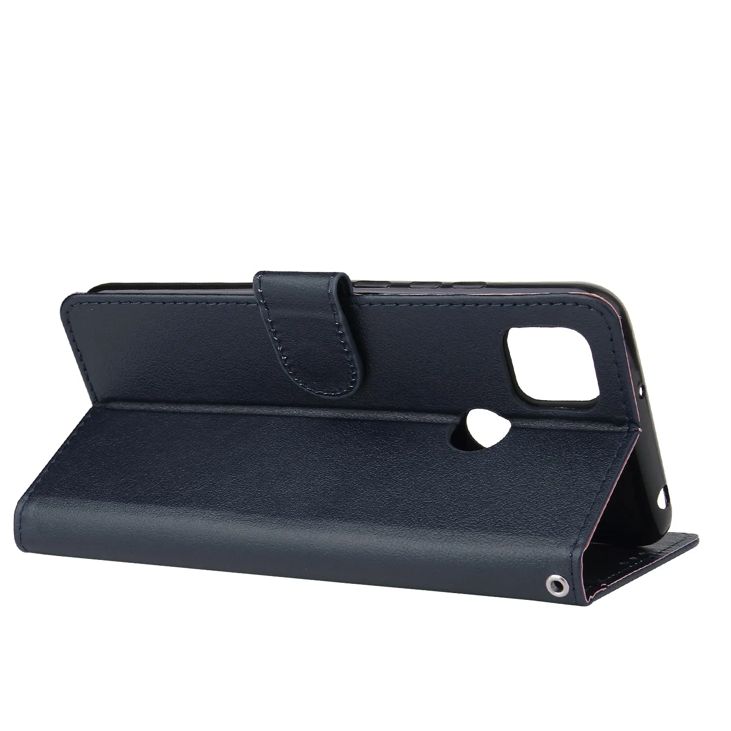 For Redmi 9A/Redmi 9C PU Leather Mobile Phone Cover with 3 Cards Slots Phone Frame blue