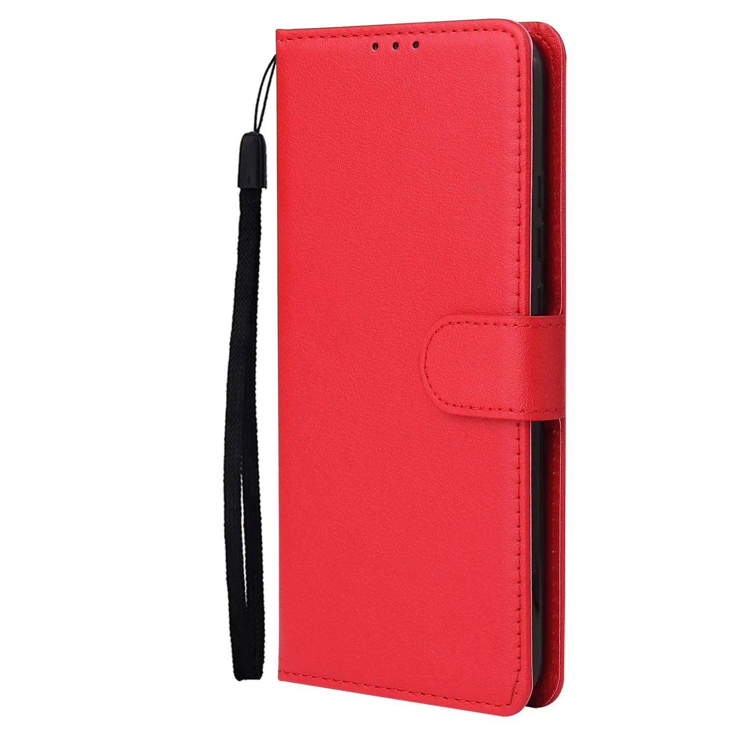 For Redmi 9A/Redmi 9C PU Leather Mobile Phone Cover with 3 Cards Slots Phone Frame Red wine
