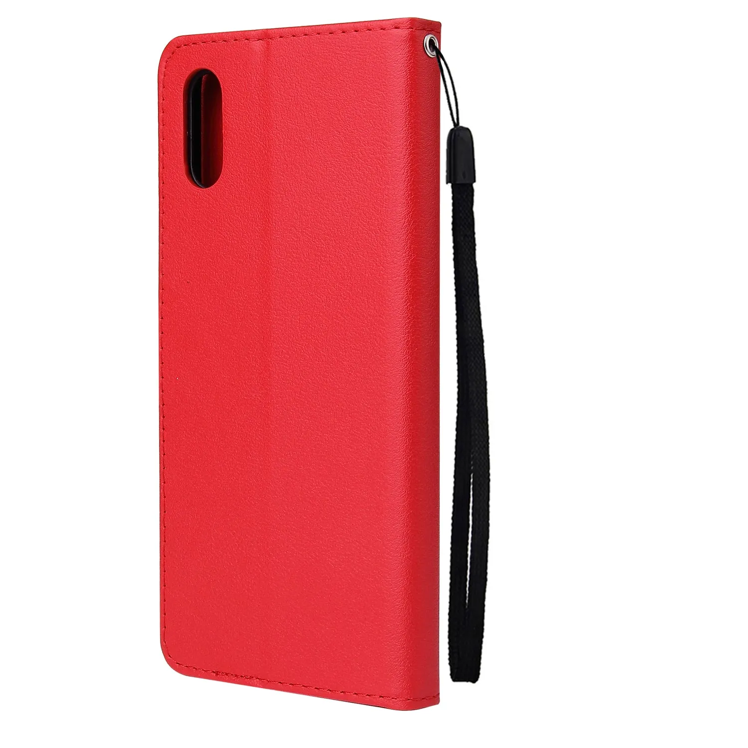 For Redmi 9A/Redmi 9C PU Leather Mobile Phone Cover with 3 Cards Slots Phone Frame Red wine