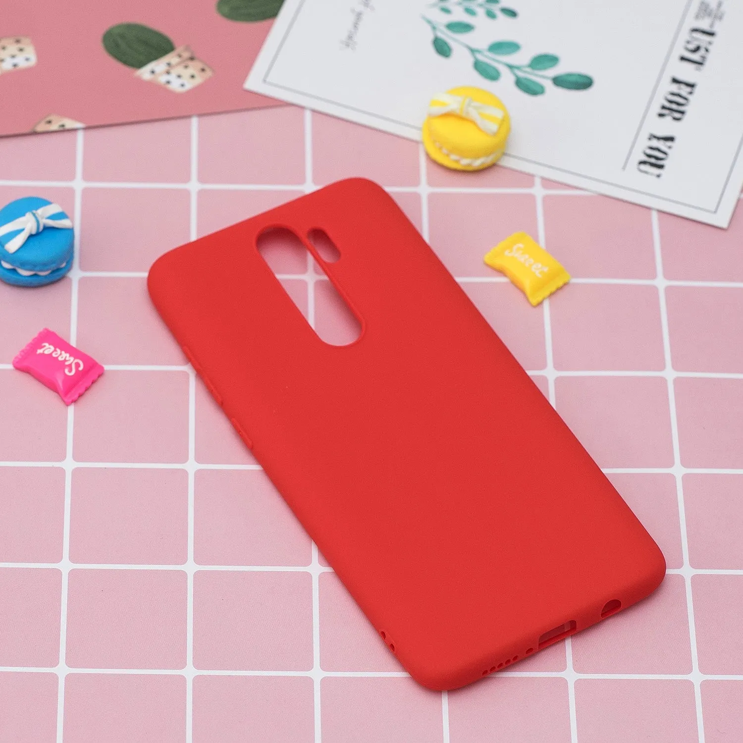 For Redmi NOTE 8 NOTE 8 Pro Soft Candy Color Frosted Surface Shockproof TPU Back Cover Mobile Phone Case red