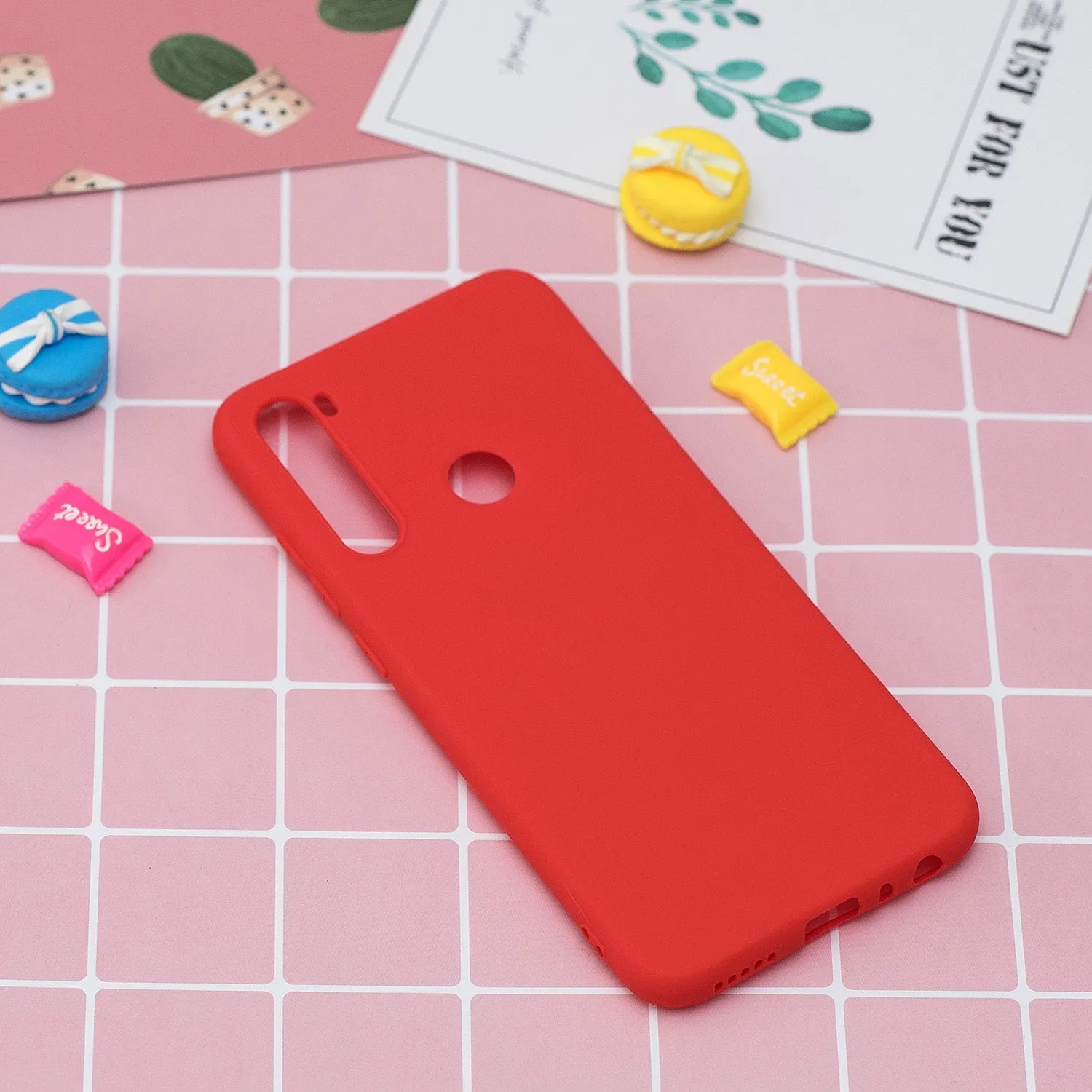 For Redmi NOTE 8 NOTE 8 Pro Soft Candy Color Frosted Surface Shockproof TPU Back Cover Mobile Phone Case red