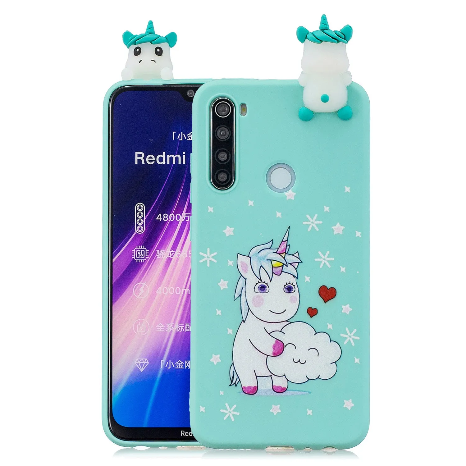 For Redmi NOTE 8T 3D Cartoon Painting Back Cover Soft TPU Mobile Phone Case Shell Big white bear