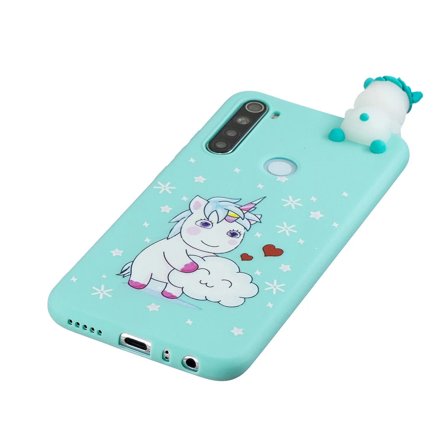 For Redmi NOTE 8T 3D Cartoon Painting Back Cover Soft TPU Mobile Phone Case Shell Big white bear