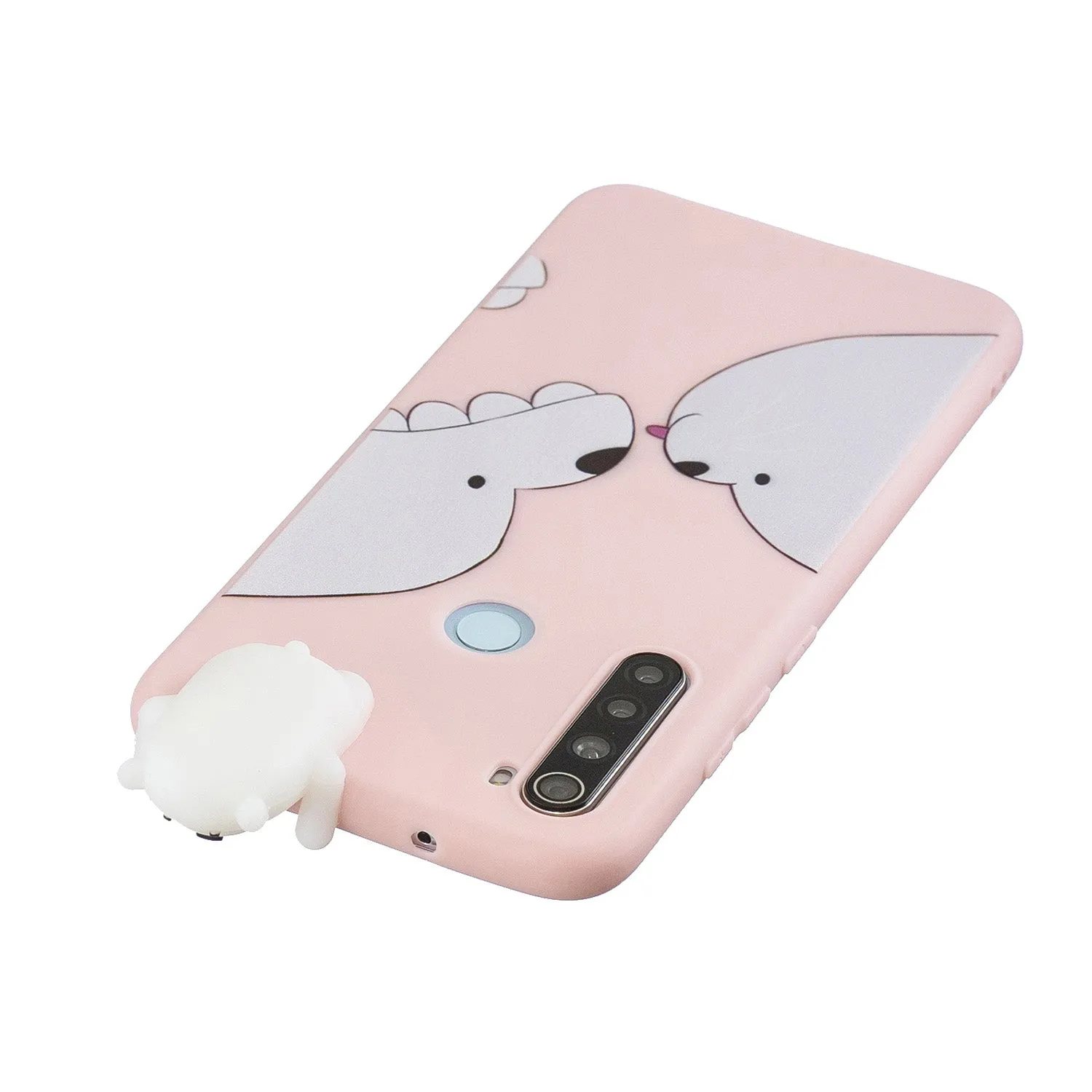 For Redmi NOTE 8T 3D Cartoon Painting Back Cover Soft TPU Mobile Phone Case Shell Big white bear