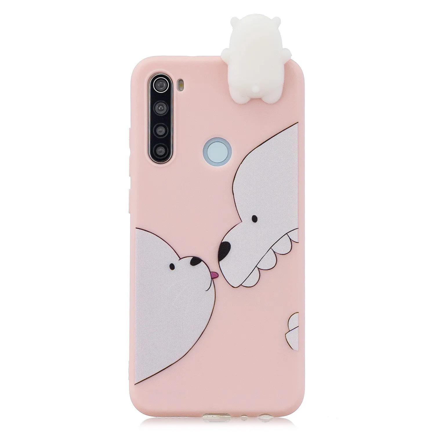 For Redmi NOTE 8T 3D Cartoon Painting Back Cover Soft TPU Mobile Phone Case Shell Big white bear