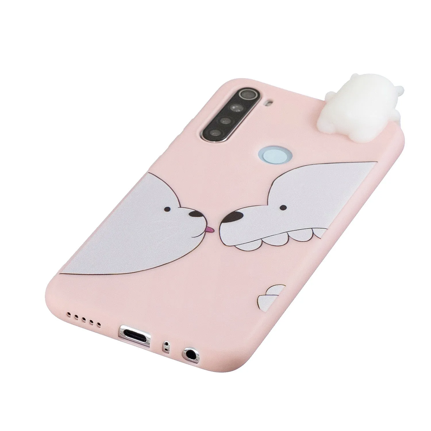 For Redmi NOTE 8T 3D Cartoon Painting Back Cover Soft TPU Mobile Phone Case Shell Big white bear