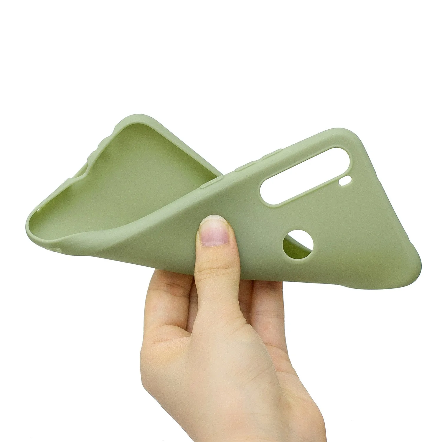 For Samsung A01/ A11/A21/A41/A51/A71/A81/A91 Mobile Phone Case Lovely Candy Color Matte TPU Anti-scratch Non-slip Protective Cover Back Case 10 beans green