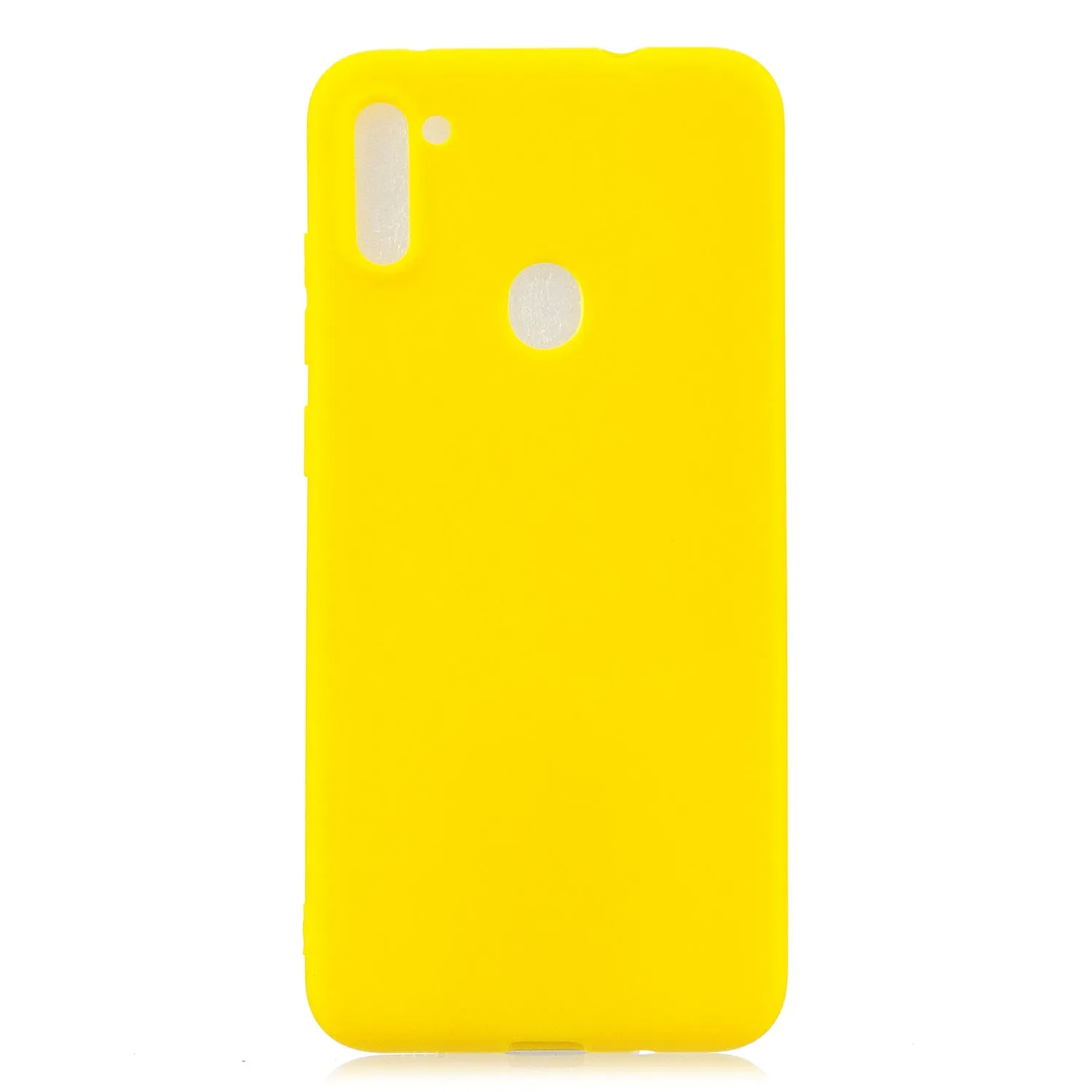 For Samsung A01/ A11/A21/A41/A51/A71/A81/A91 Mobile Phone Case Lovely Candy Color Matte TPU Anti-scratch Non-slip Protective Cover Back Case 3 yellow