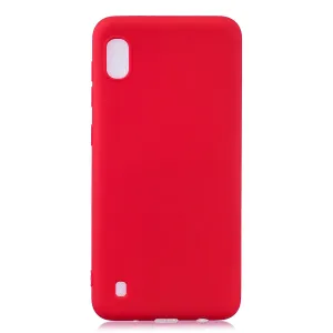 For Samsung A01/ A11/A21/A41/A51/A71/A81/A91 Mobile Phone Case Lovely Candy Color Matte TPU Anti-scratch Non-slip Protective Cover Back Case 4 red