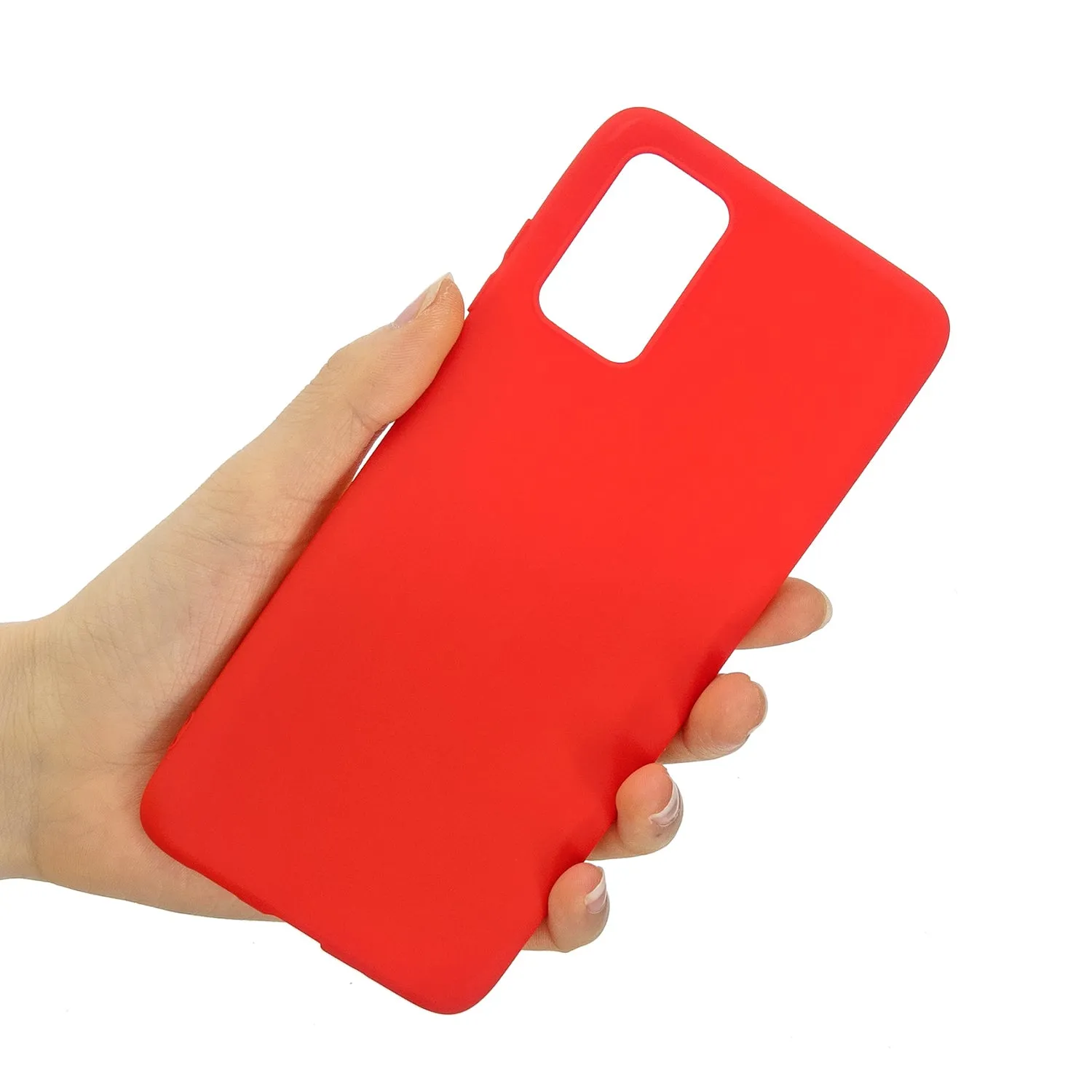 For Samsung A01/ A11/A21/A41/A51/A71/A81/A91 Mobile Phone Case Lovely Candy Color Matte TPU Anti-scratch Non-slip Protective Cover Back Case 4 red