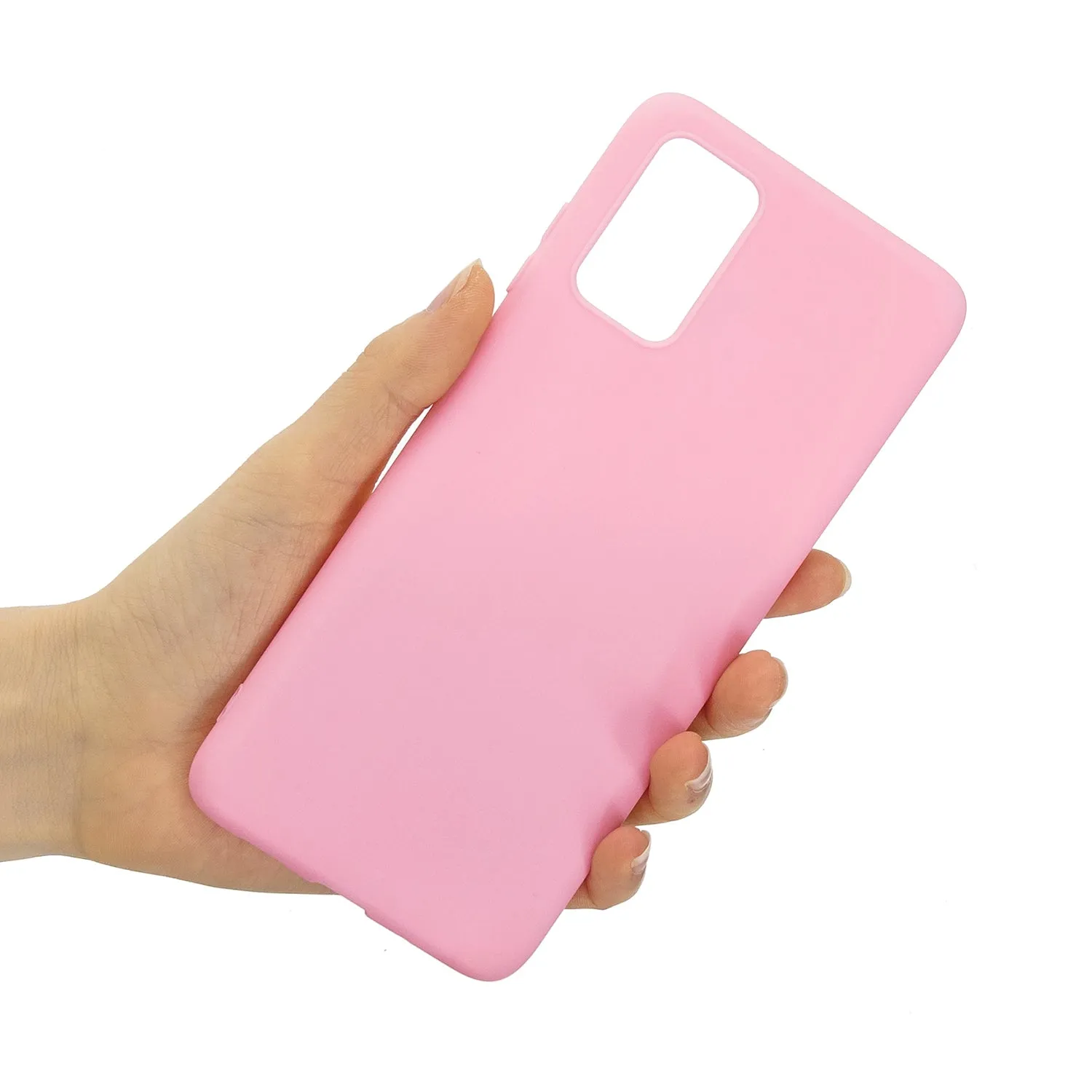 For Samsung A01/ A11/A21/A41/A51/A71/A81/A91 Mobile Phone Case Lovely Candy Color Matte TPU Anti-scratch Non-slip Protective Cover Back Case 5 dark pink