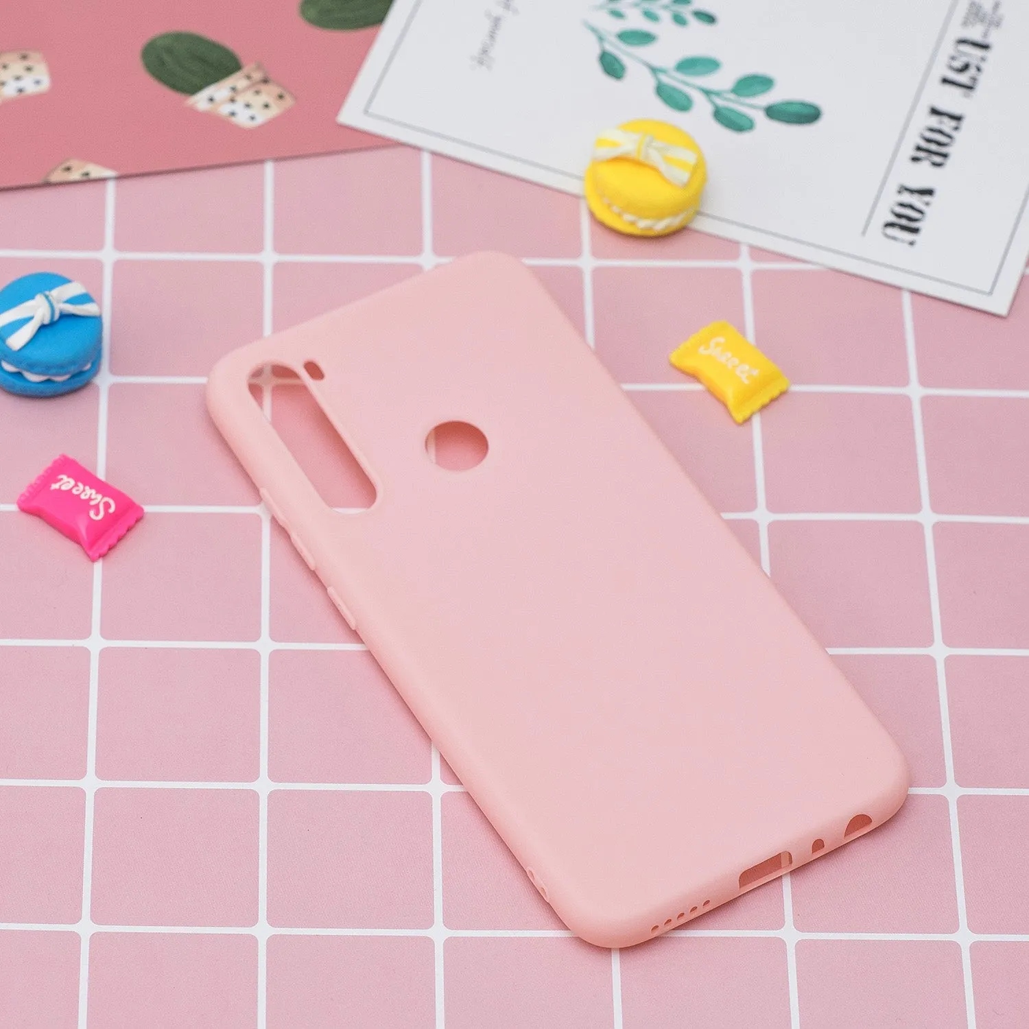For Samsung A01/ A11/A21/A41/A51/A71/A81/A91 Mobile Phone Case Lovely Candy Color Matte TPU Anti-scratch Non-slip Protective Cover Back Case 6 light pink