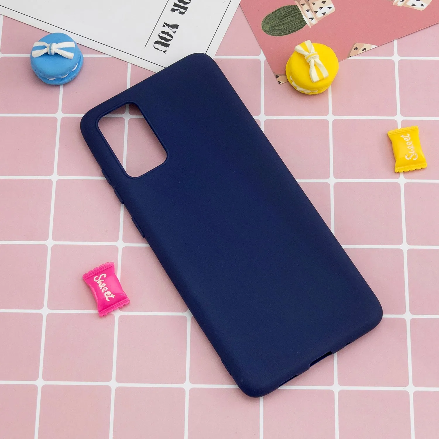 For Samsung A01/ A11/A21/A41/A51/A71/A81/A91 Mobile Phone Case Lovely Candy Color Matte TPU Anti-scratch Non-slip Protective Cover Back Case 7 royal blue