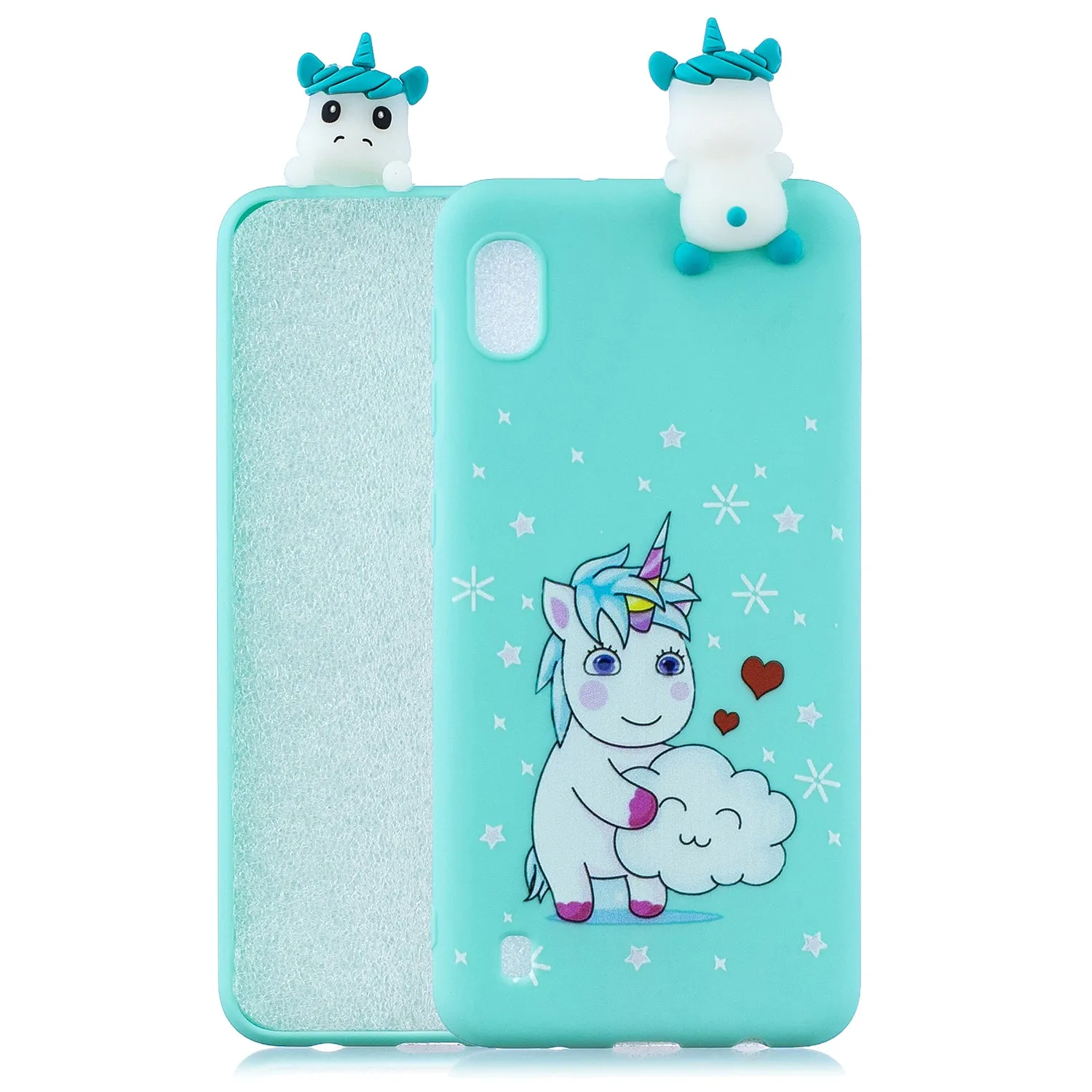For Samsung A01 Soft TPU Case Back Cover 3D Cartoon Painting Mobile Phone Shell Music unicorn