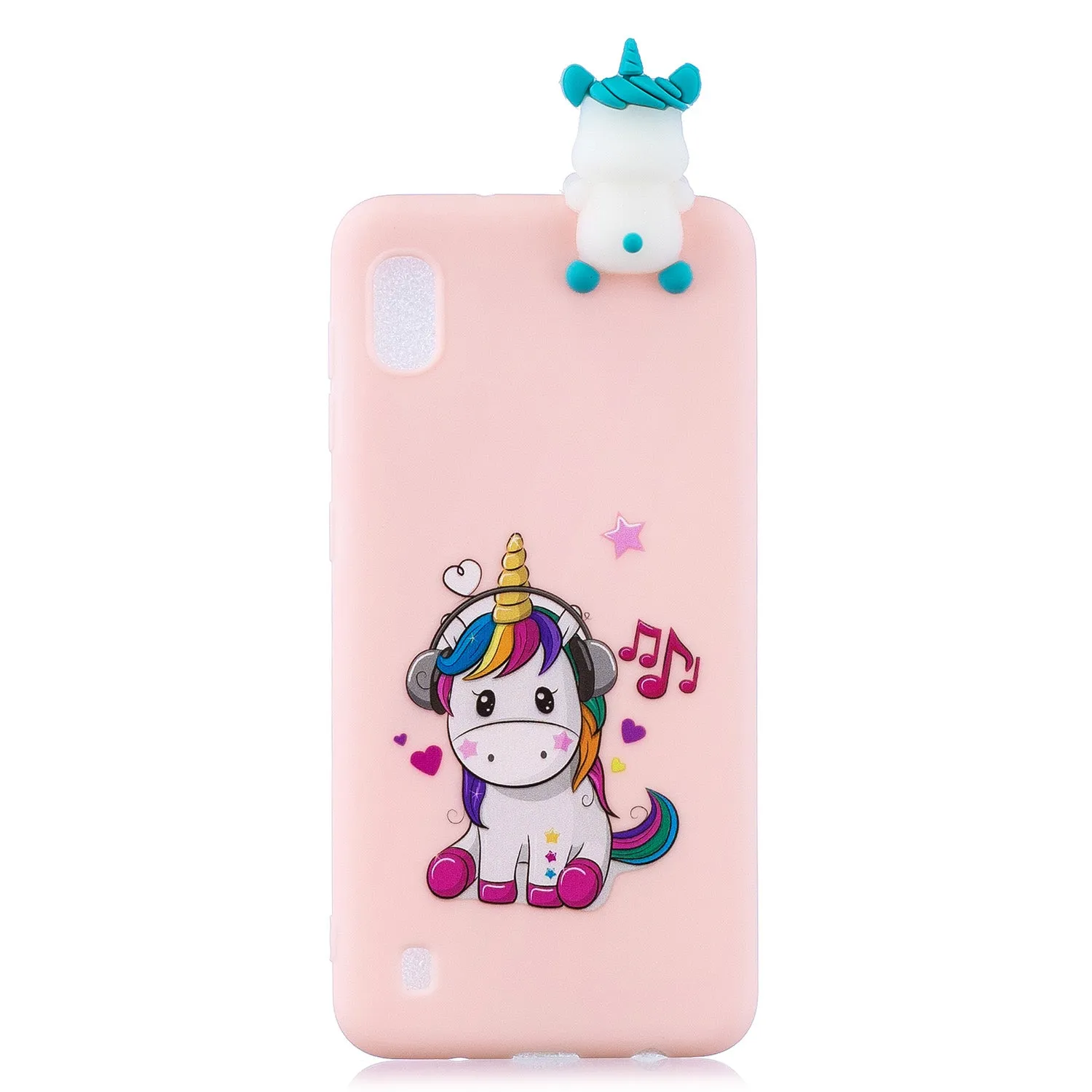 For Samsung A01 Soft TPU Case Back Cover 3D Cartoon Painting Mobile Phone Shell Music unicorn