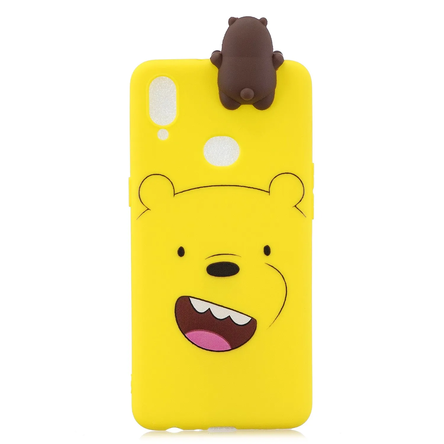 For Samsung A10S A20S Color Painting 3D Cartoon Animal Full Protective Soft TPU Mobile Phone Case yellow