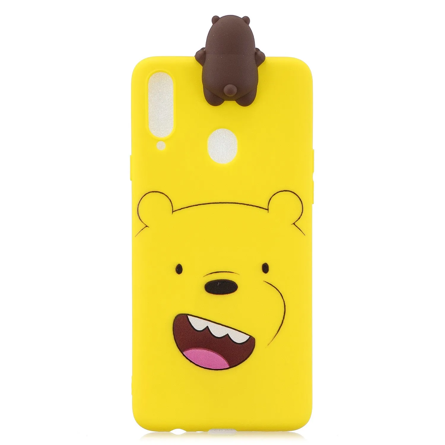 For Samsung A10S A20S Color Painting 3D Cartoon Animal Full Protective Soft TPU Mobile Phone Case yellow