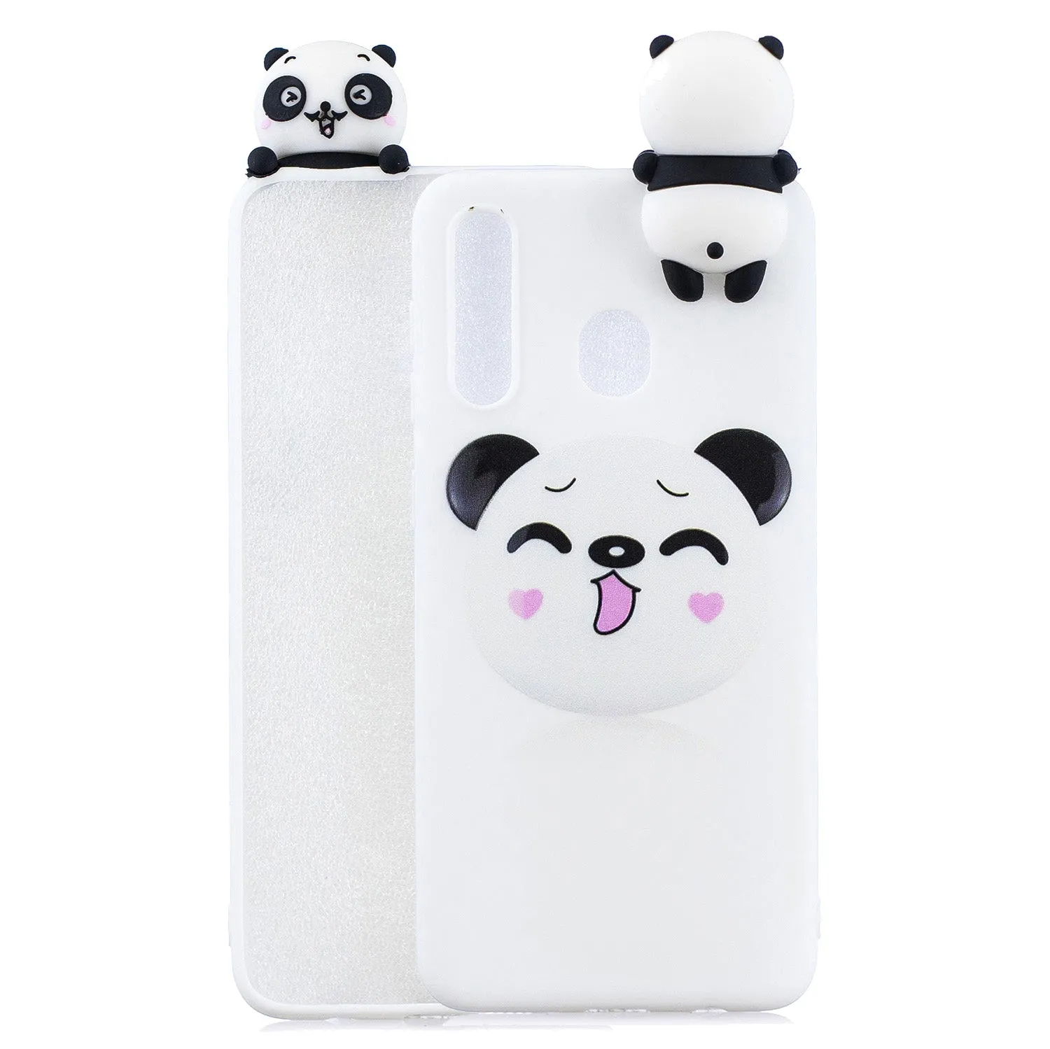 For Samsung A10S A20S Color Painting Pattern Drop Protection Soft TPU Mobile Phone Case Back Cover Bracket Big white bear