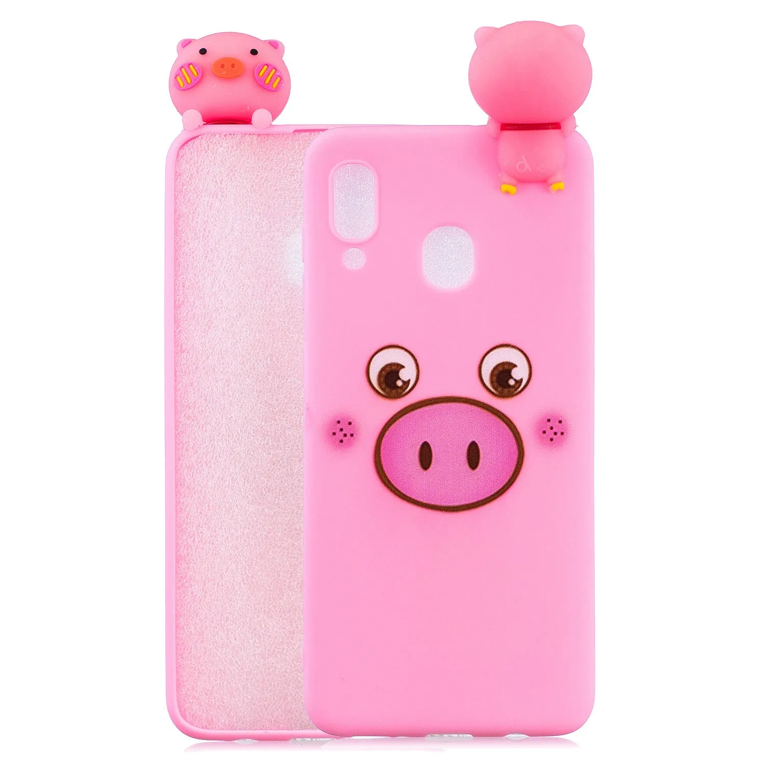 For Samsung A10S A20S Color Painting Pattern Drop Protection Soft TPU Mobile Phone Case Back Cover Bracket Big white bear
