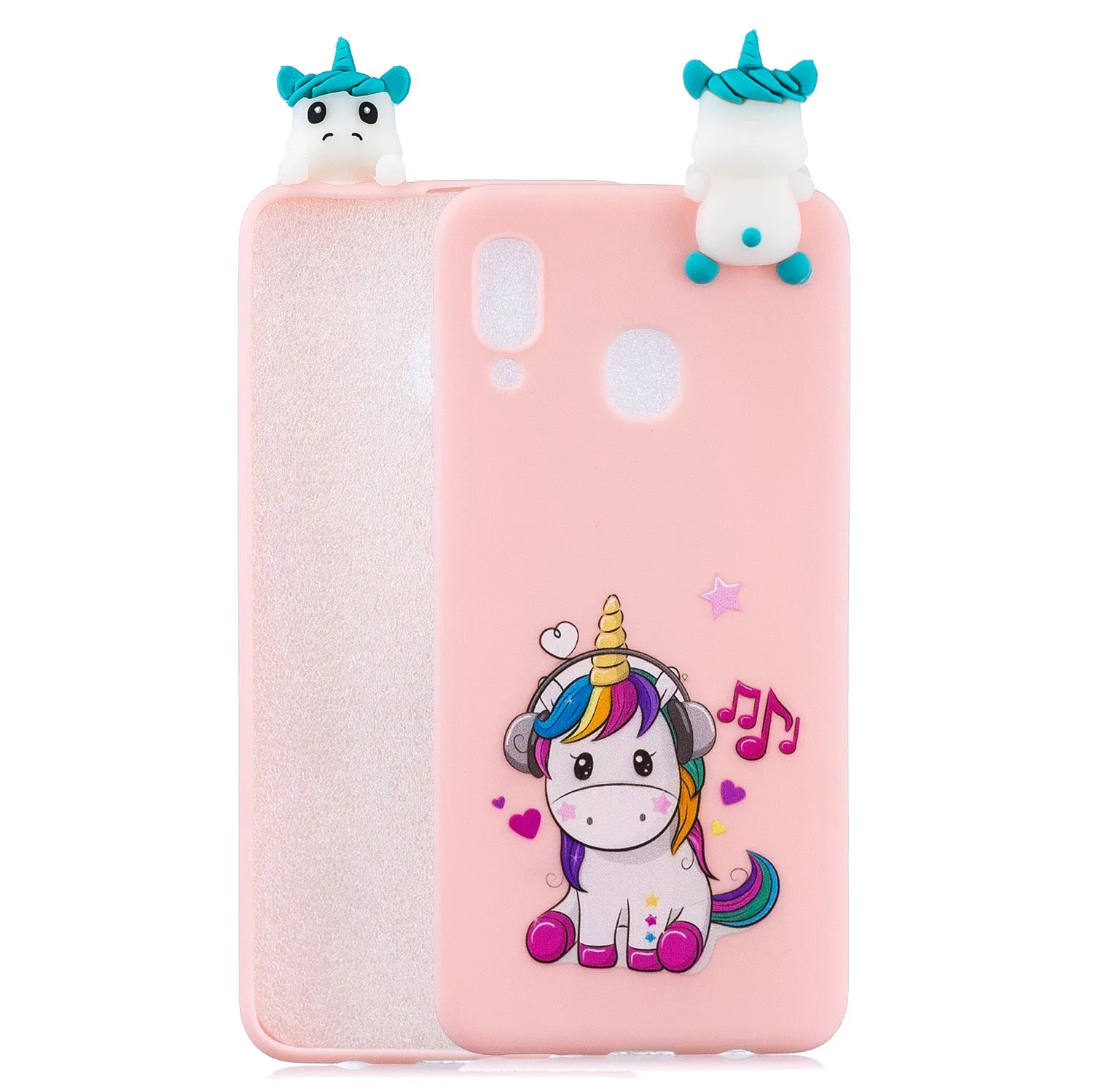 For Samsung A10S A20S Color Painting Pattern Drop Protection Soft TPU Mobile Phone Case Back Cover Bracket Big white bear