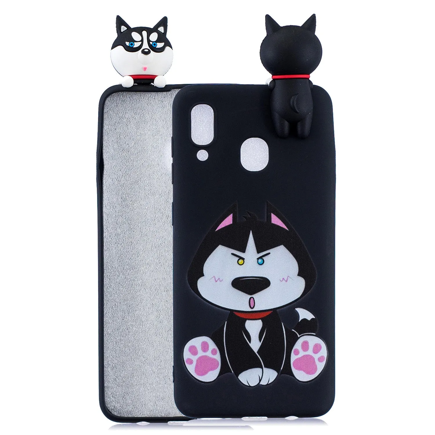 For Samsung A10S A20S Color Painting Pattern Drop Protection Soft TPU Mobile Phone Case Back Cover Bracket Big white bear