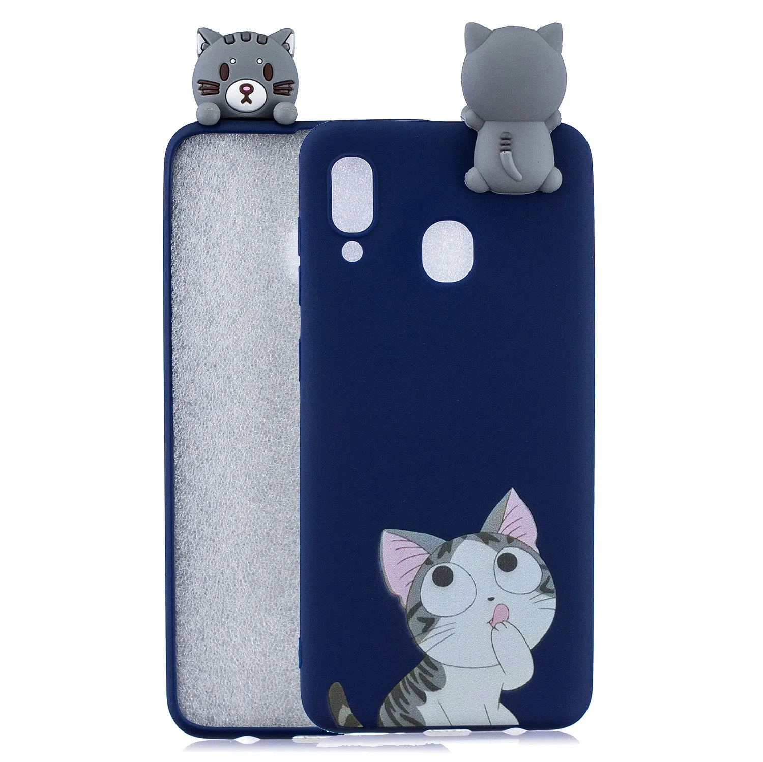For Samsung A10S A20S Color Painting Pattern Drop Protection Soft TPU Mobile Phone Case Back Cover Bracket Big white bear