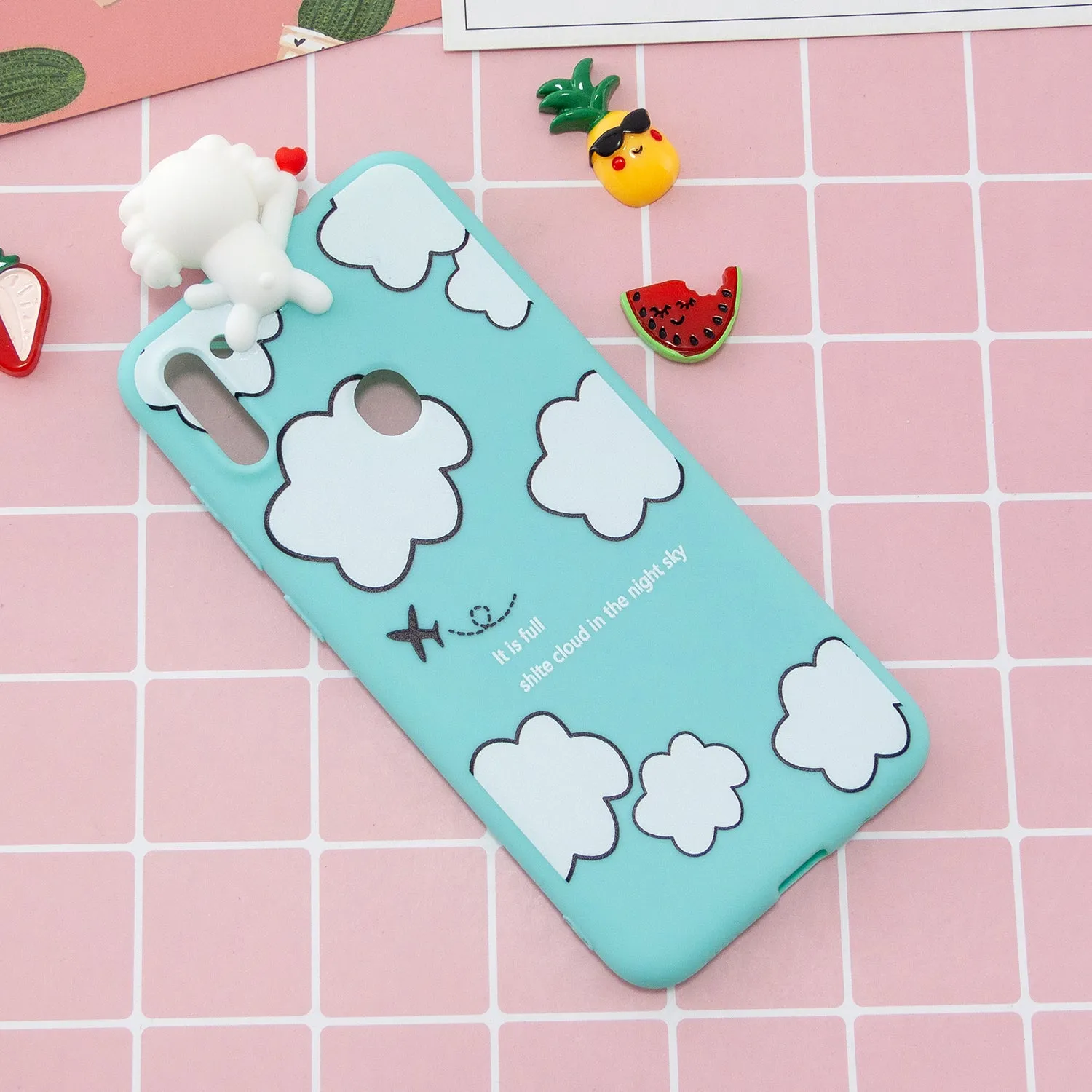 For Samsung A11 Soft TPU Back Cover 3D Cartoon Painting Mobile Phone Case Shell kitten