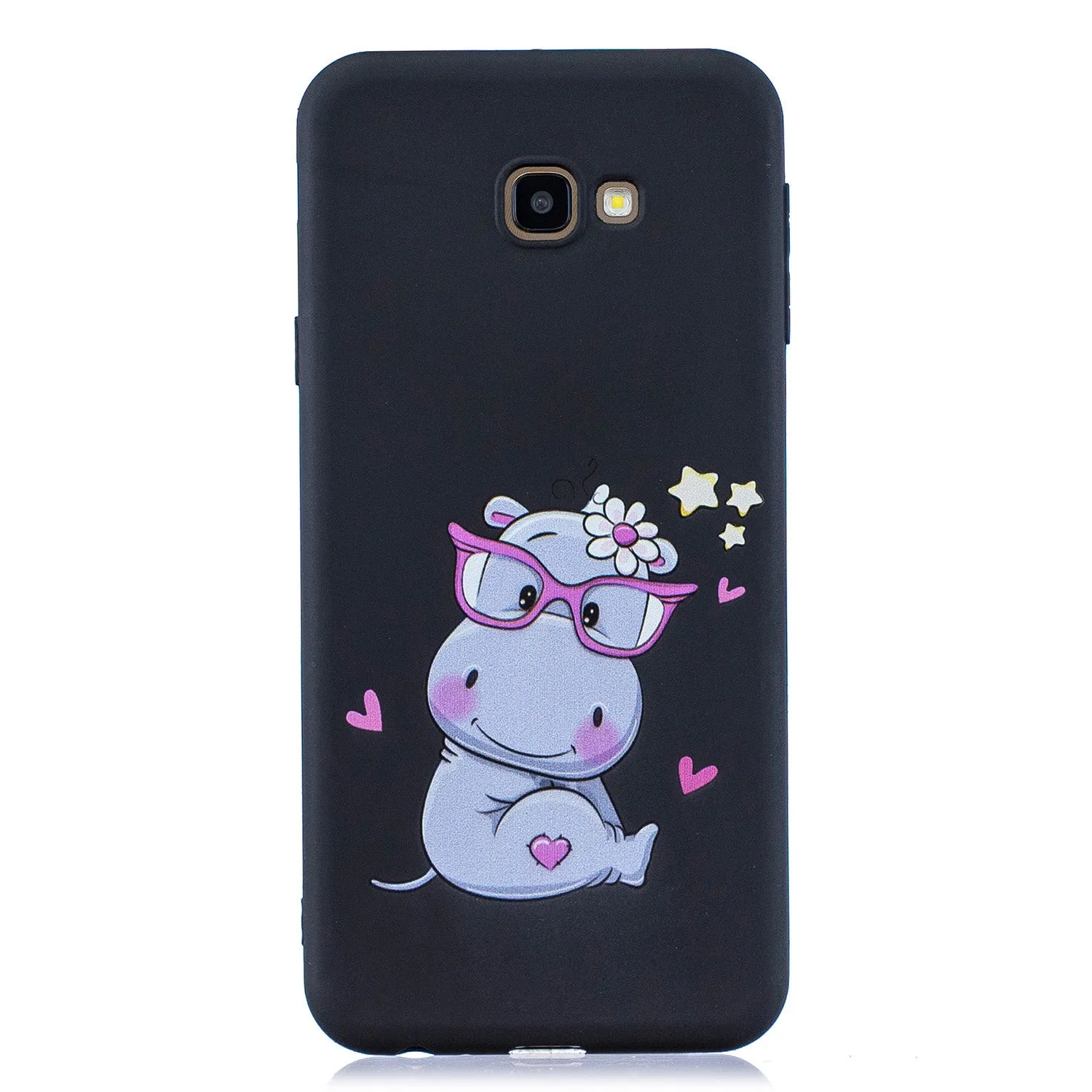 For Samsung A5 2017 Cartoon Lovely Coloured Painted Soft TPU Back Cover Non-slip Shockproof Full Protective Case with Lanyard Light pink