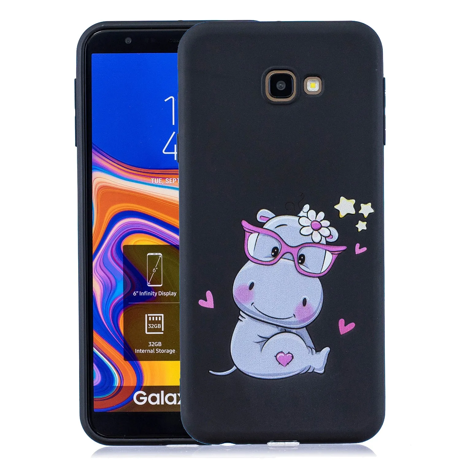 For Samsung A5 2017 Cartoon Lovely Coloured Painted Soft TPU Back Cover Non-slip Shockproof Full Protective Case with Lanyard Light pink