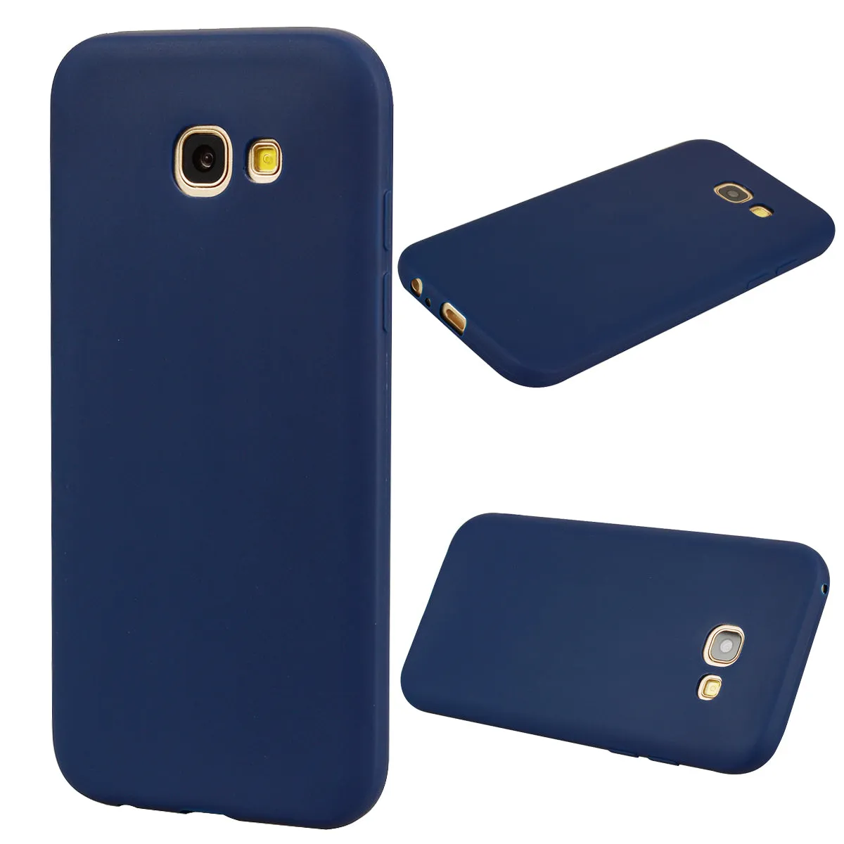 for Samsung A5 2017 Cute Candy Color Matte TPU Anti-scratch Non-slip Protective Cover Back Case black