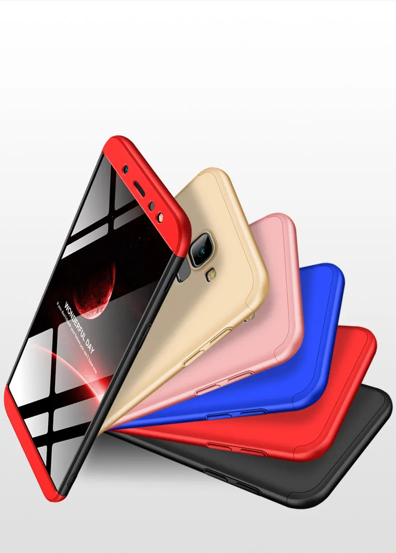 For Samsung A6 2018 360 Degree Protective Case Ultra Thin Hard Back Cover red