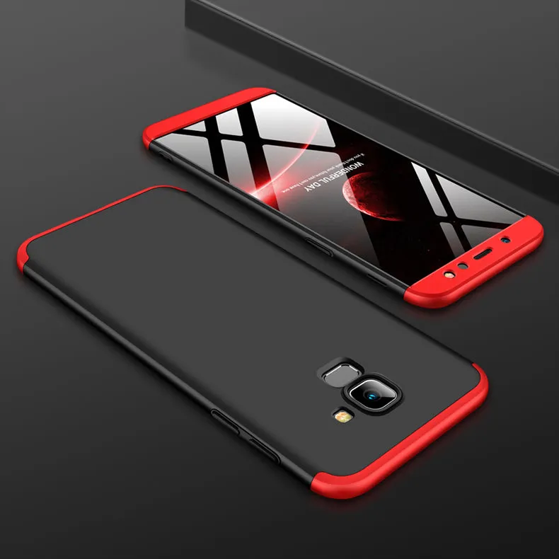 For Samsung A6 2018 360 Degree Protective Case Ultra Thin Hard Back Cover red