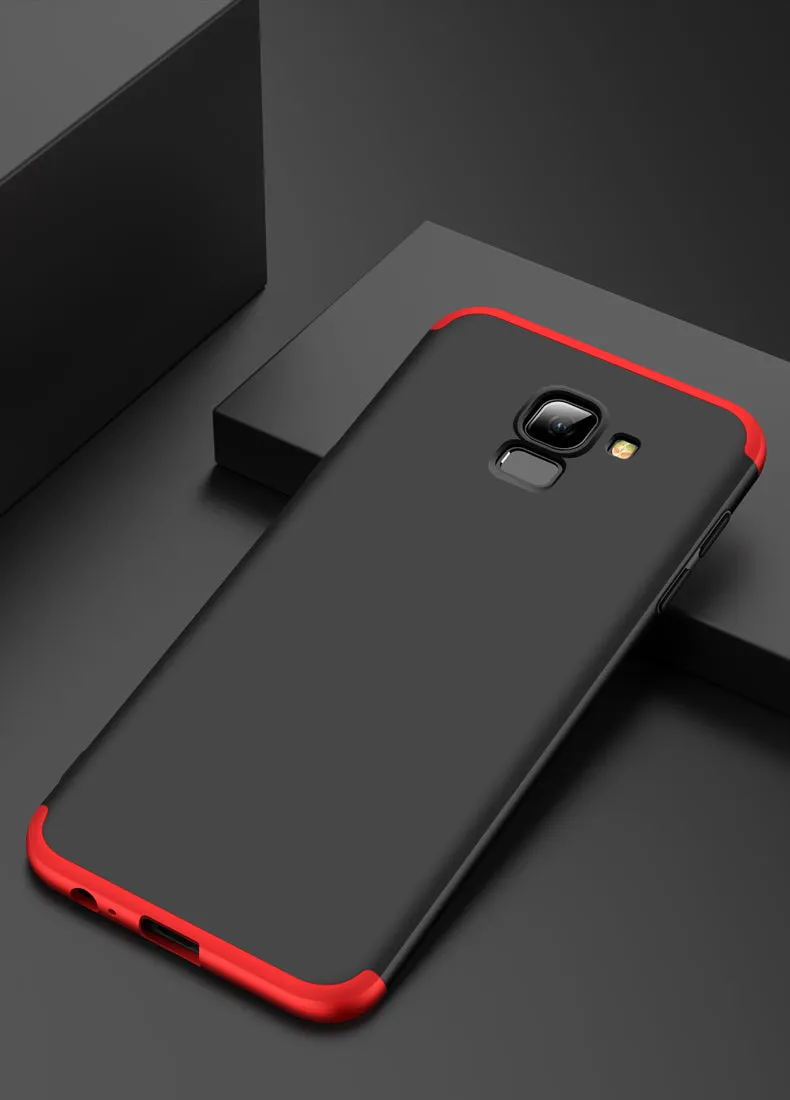 For Samsung A6 2018 360 Degree Protective Case Ultra Thin Hard Back Cover red