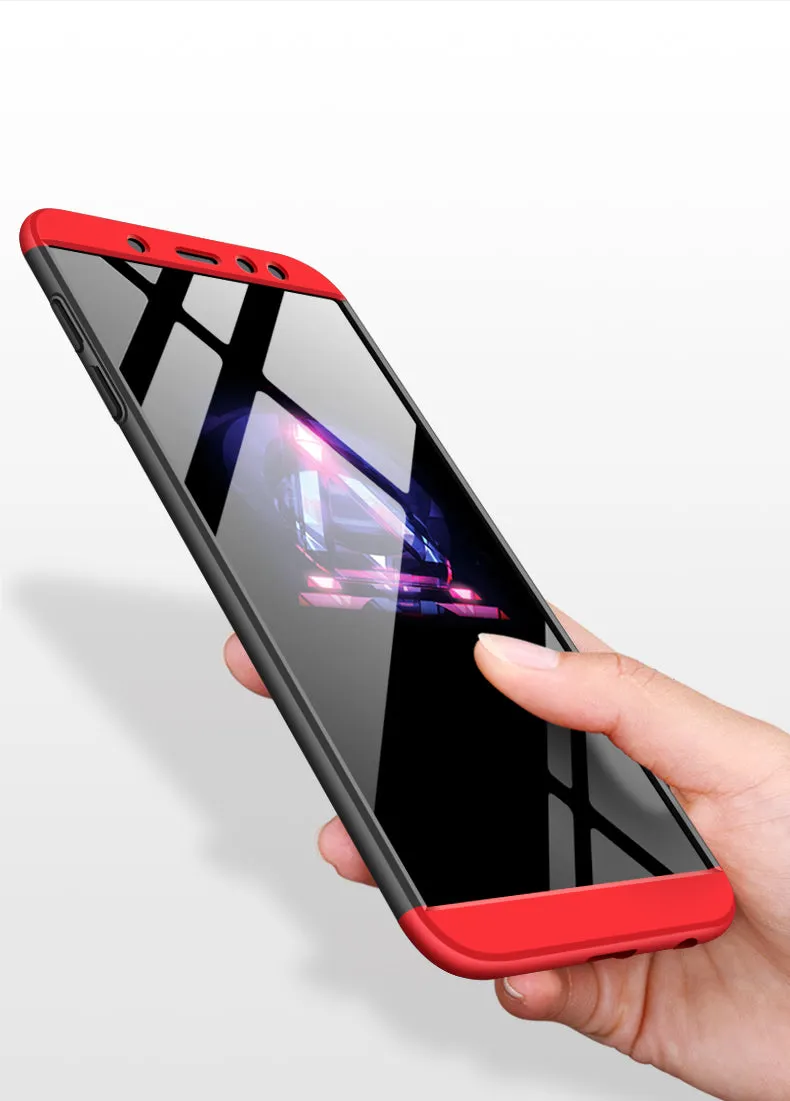For Samsung A6 2018 360 Degree Protective Case Ultra Thin Hard Back Cover red