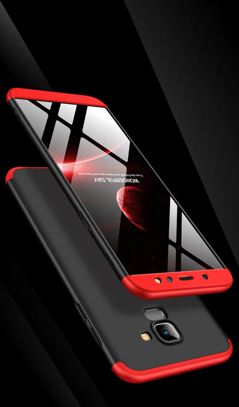 For Samsung A6 2018 360 Degree Protective Case Ultra Thin Hard Back Cover red