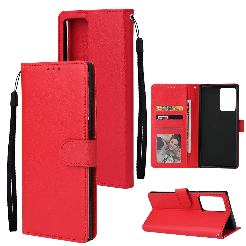 For Samsung Note 20/Note 20 Ultra PU Leather Three-card Photo Frame Front Buckle Mobile Phone shell Rose gold
